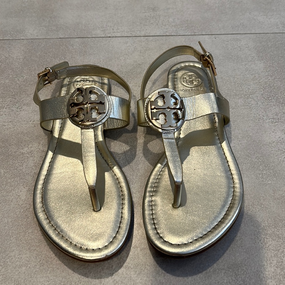 Tory Burch Metallic Gold Sandals.